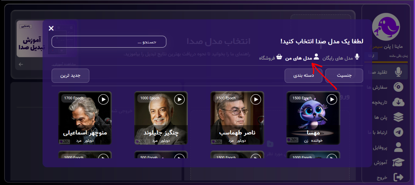 سفارش تکمیل شده مدل های آماده
